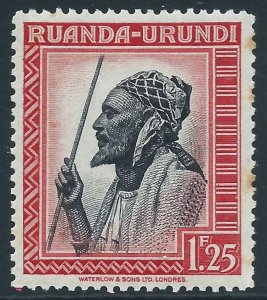 Ruanda-Urundi, Sc #78, 1.25fr MH