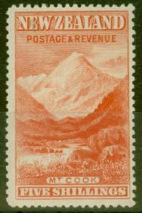 New Zealand 1898 5s Vermilion SG259 Fine Mtd Mint
