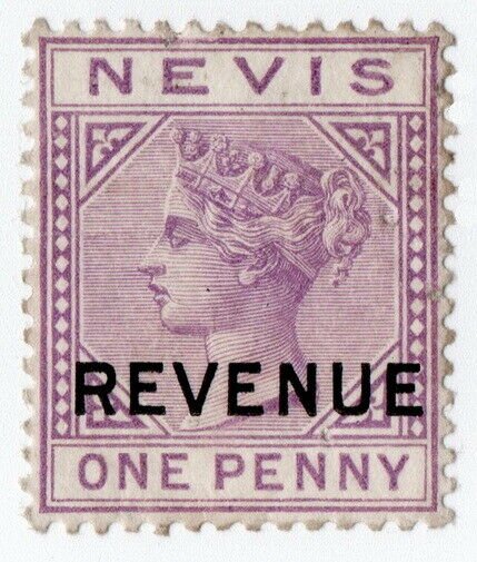 (I.B) Nevis (St Kitts) Revenue : Duty Stamp 1d (1881)