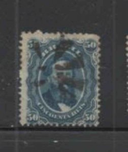 BRAZIL #56 1866 50r DON PEDRO F-VF USED b