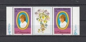 St.Thomas, Scott cat. 656. Lady Diana`s Gutter Pair. Orchid in Label. ^