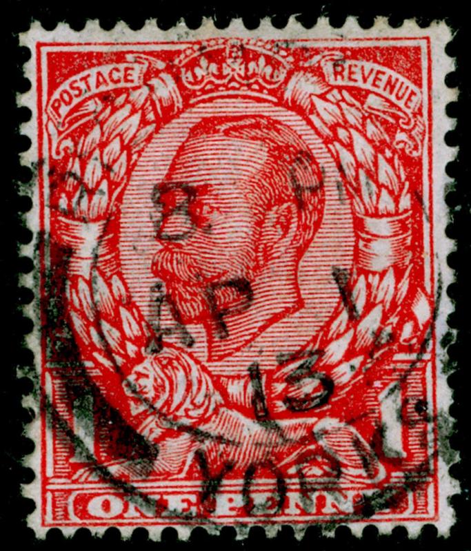 SG345 SPEC N12e(1), 1d scarlet, FINE USED. Cat £50. NO CROWN ON CROWN.