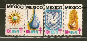 Mexico Tuberculosis 2 Se-tenant Pairs 1975-1976 10 Cent Issues Used