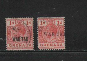 GRENADA #MR1-MR2  1916  WAR TAX       F-VF  USED  b