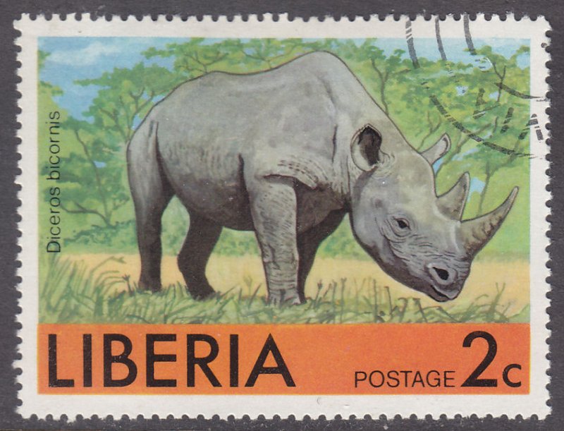 Liberia 763 Rhinoceros 1976