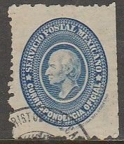 MEXICO O9, BLUE, OFFICIAL, USED PERF. 5½X11 COMBINED. F. (1652)