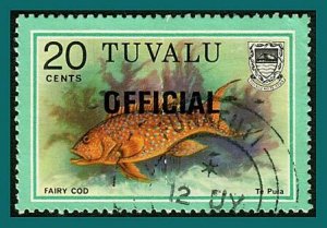 Tuvalu Stamps 1981 Fish Officials, 20c used #O9,SGO9