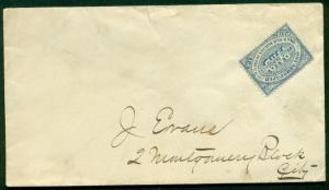 (1880’s) 1¢ Wells Fargo Newspaper stamp (Scott 143LP9) tied on cover, PF cert