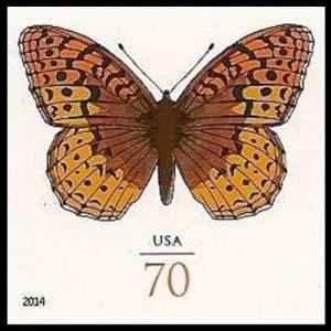 US 4859a Great Spangled Fritillary 70c imperf NDC single MNH 2014