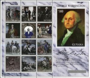 GUYANA 3142 MNH S/S SCV $12.50 BIN $7.50 GEORGE WASHINGTON