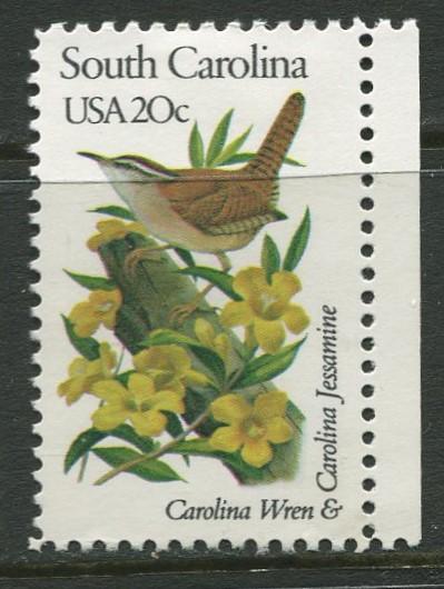 USA - Scott 1992 - State Birds & Flowers - 1982 - MNG - Single 20c Stamp