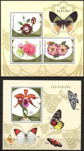 Madagascar 2016 Flowers Orchids Roses Sheet + S/S MNH