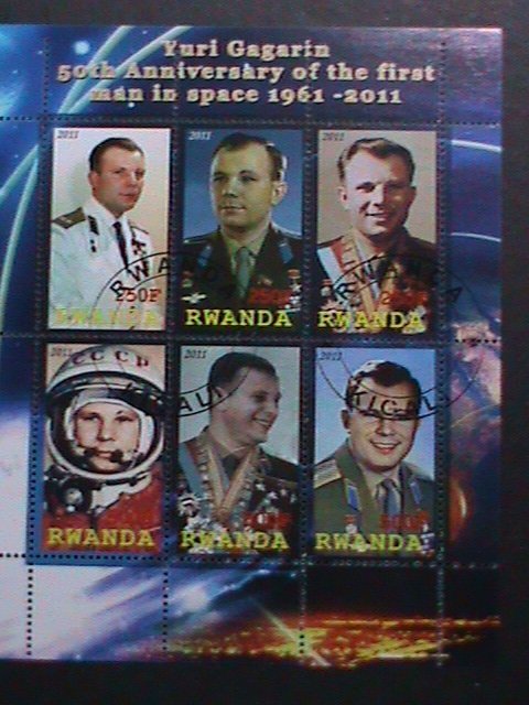 RWANDA-2011-THE 1ST MAN ON THE MOON 50TH ANNIVERSARY - CTO S/S VERY FINE-