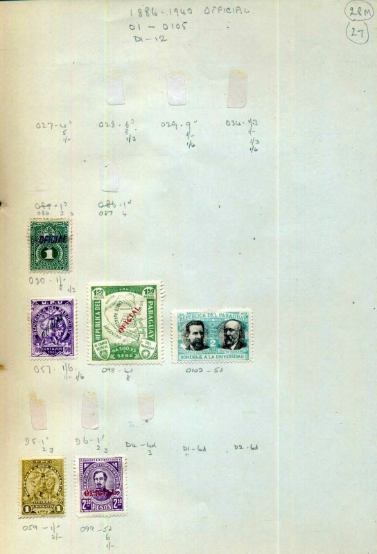 PARAGUAY 1880s/1940s M&U on Pages Incl.Aviation Apx 110 Items H00707