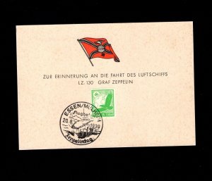 Germany Souvenir Zeppelin Card LZ 130 German Tour 1939 With Essen Sp Cancel 8d