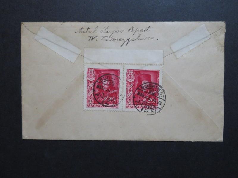 Hungary 1935 Cover to USA / Pair - Z8644