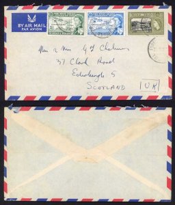 Trinidad and Tobago 1958 Airmail cover to Scotland