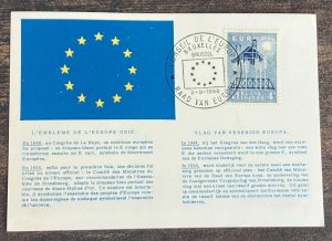 D)1958, BELGIUM, EUROPA CEPT ISSUE, THE EMBLEM OF UNITED EUROPE, FLAG