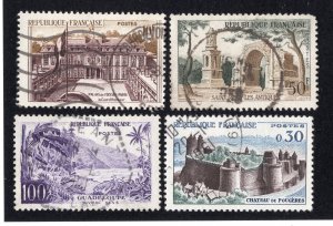 France 1957-60 Group of 4 Commemoratives, Scott 851, 855, 909, 944 used