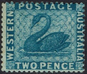 WESTERN AUSTRALIA 1861 SWAN 2D CLEAN CUT PERF 14 - 16  