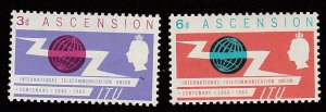 Ascension # 92-93, ITU Centenary, Mint LH, 1/3  Cat.