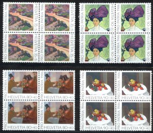 Switzerland Sc# B523-B526 MNH block/4 1986 Art