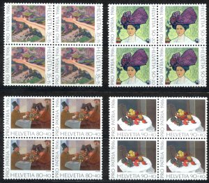 Switzerland Sc# B523-B526 MNH Blocks/4 1986 Art