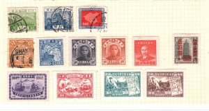 CHINA Stamps{30} NORTHWEST & EAST Sun Yat Sen Surcharges Dragon Album Page KA731