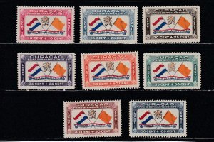 Netherland Antilles # CB1-8, Flags of Netherlands & House of Orange, VLH 1/2 Cat