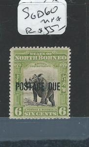 NORTH BORNEO (P2207B) 6C RHINO POSTAGE DUE SGD60  MNH