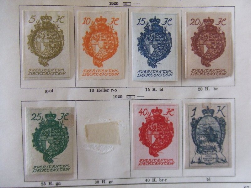 Liechtenstein 1920 mint imperf part set