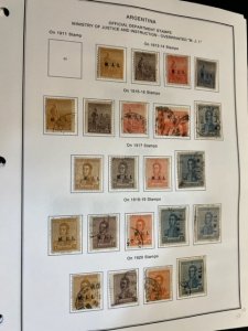 Argentina Official Department stamp Collection