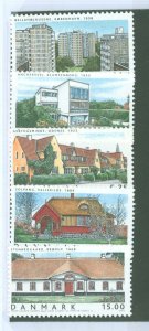 Denmark #1257-1261 Mint (NH) Single (Complete Set) (Architecture)
