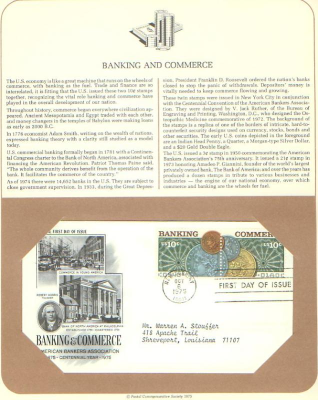 Banking & Commerce, FDC's (USHFDC1577-8)