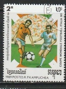 1989 Cambodia - Sc 921 - used VF - 1 single - World Cup Soccer