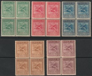 Cuba 1930 Sc 299-303 set blocks MNH**