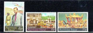 ASCENSION #218-220   1977  QEII  25TH ANNIV.  MINT  VF NH  O.G  a