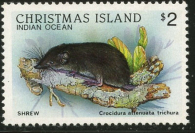 CHRISTMAS IS. Sc#210 1987 Shrew Top Value Mint OG H