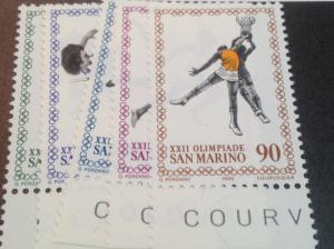 San Marino Scott # 987-91 Mint Never Hinged