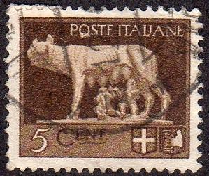 Italy 213 - Used - 5c She-wolf / Romulus / Remus (1929) (1)