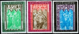ANDORRA FRENCH 1971 ART: Frescoes, 5th issue. Complete set, MH