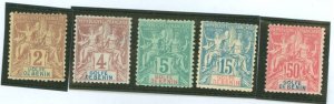 Benin #21-23/25/30 Unused Single