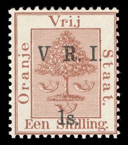 Orange Free State 1900 QV 1s on 1s brown (NO STOP AFTER 'V') MLH. SG 110b.