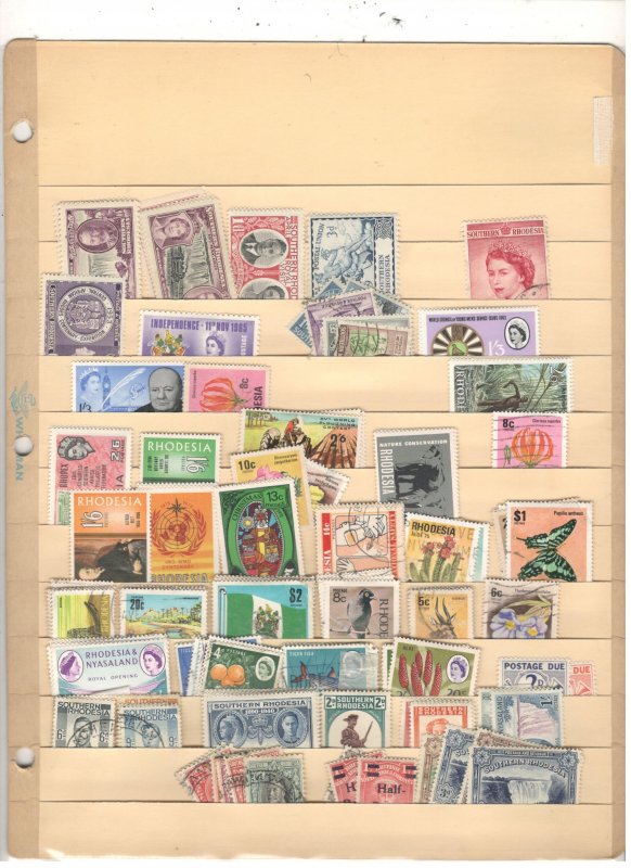 RHODESIA COLLECTION ON STOCK SHEETS, MINT/USED