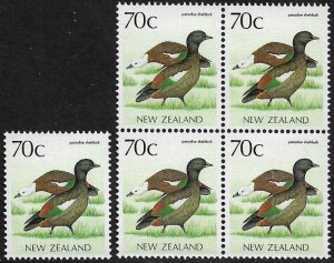 New Zealand #832 Mint Never Hinged Stamp - Wood Duck - Bird - Wholesale X 5