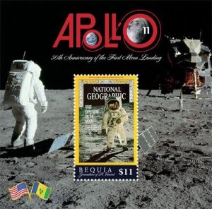 Bequia 2019 - Apollo 11 - Space - Souvenir Stamp Sheet - MNH