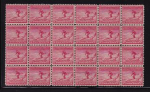 1932 Lake Placid Olympics 2c carmine Sc 716 MNH block of 24 part sheet