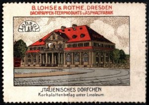 Vintage Germany Poster Stamp B. Lohse & Rothe Roofing Felt Products & Asphalt
