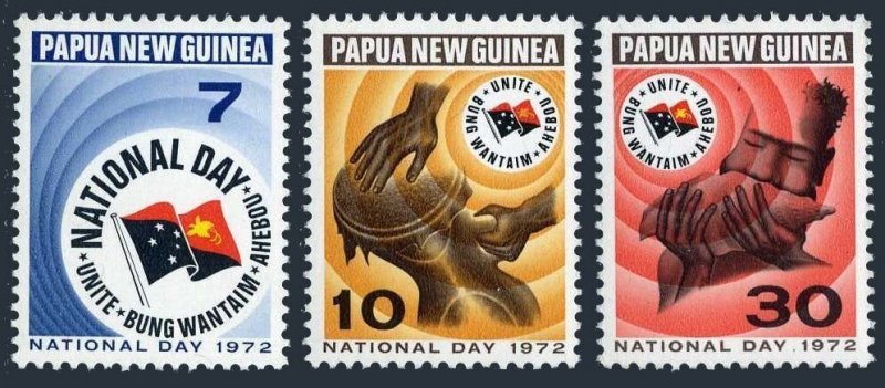 Papua New Guinea 352-354, MNH. Michel 227-220. National Day, 1972. Conch.