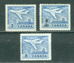 CANADA 1964 AVIATION-AIRCRAFTS #414/430/436 MNH